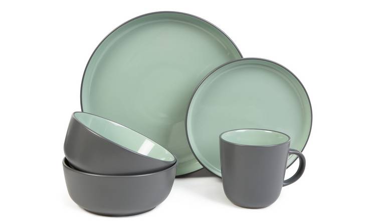 Buy Habitat Two Tone 16 Piece Stoneware Dinner Set Dinner sets