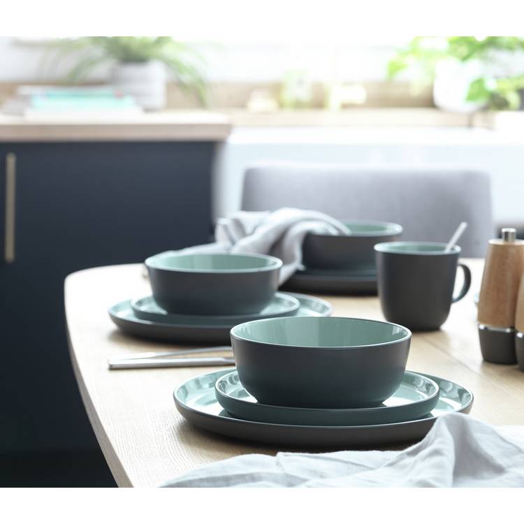 Habitat Two Tone 16 Piece Stoneware Dinner Set 0