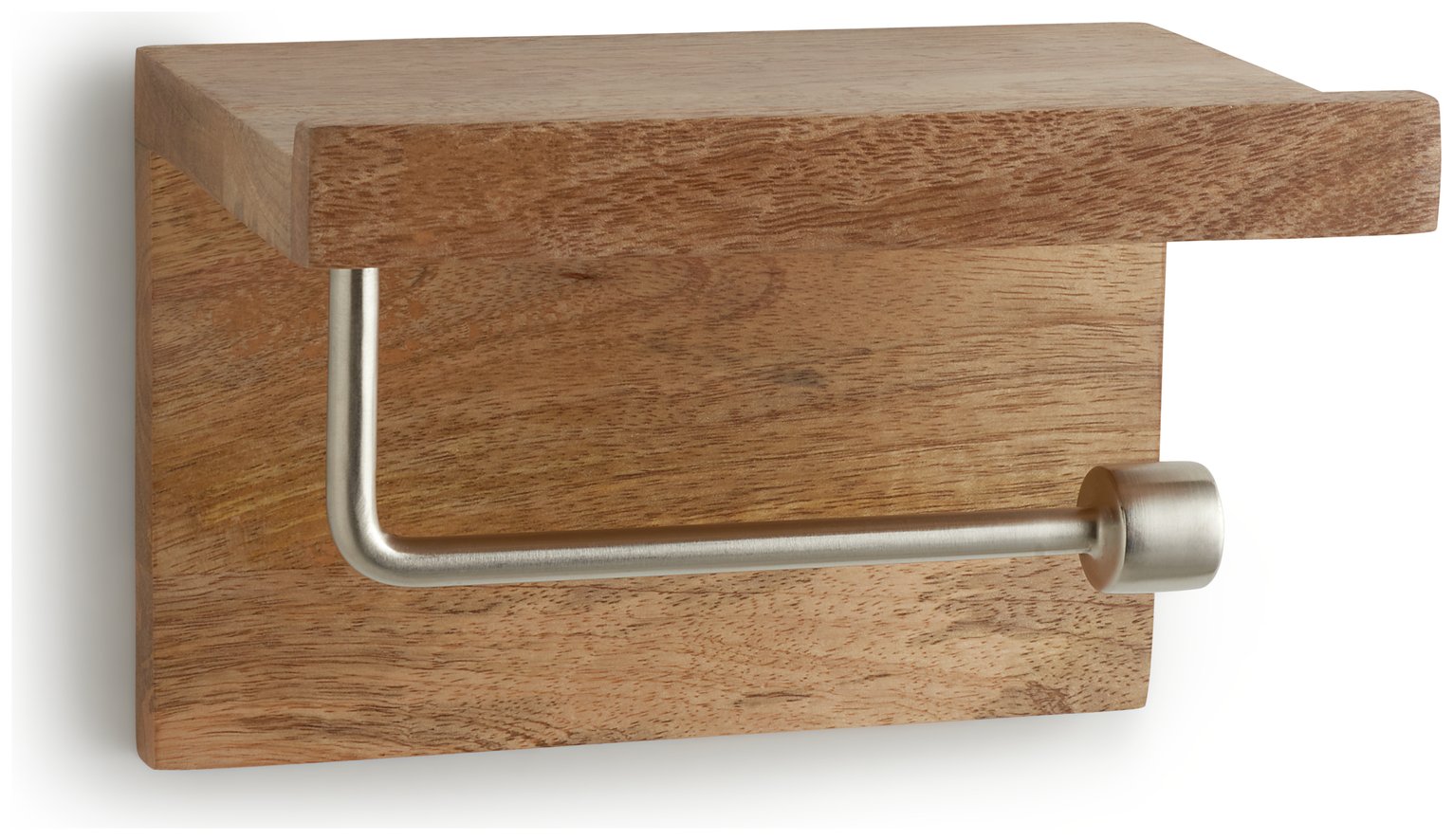 Habitat Mango Wood Toilet Roll Holder Shelf - Natural