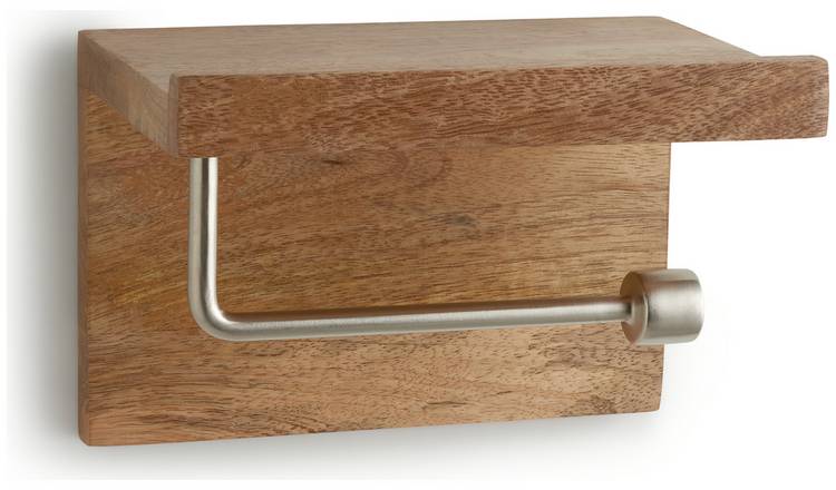 Wooden toilet roll holder hot sale argos