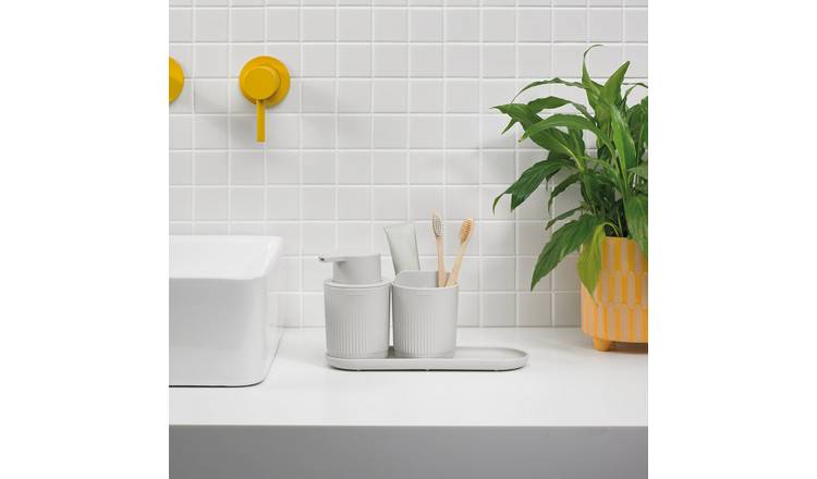 ReBorn 3 pc Bathroom Accessory Set - Stone