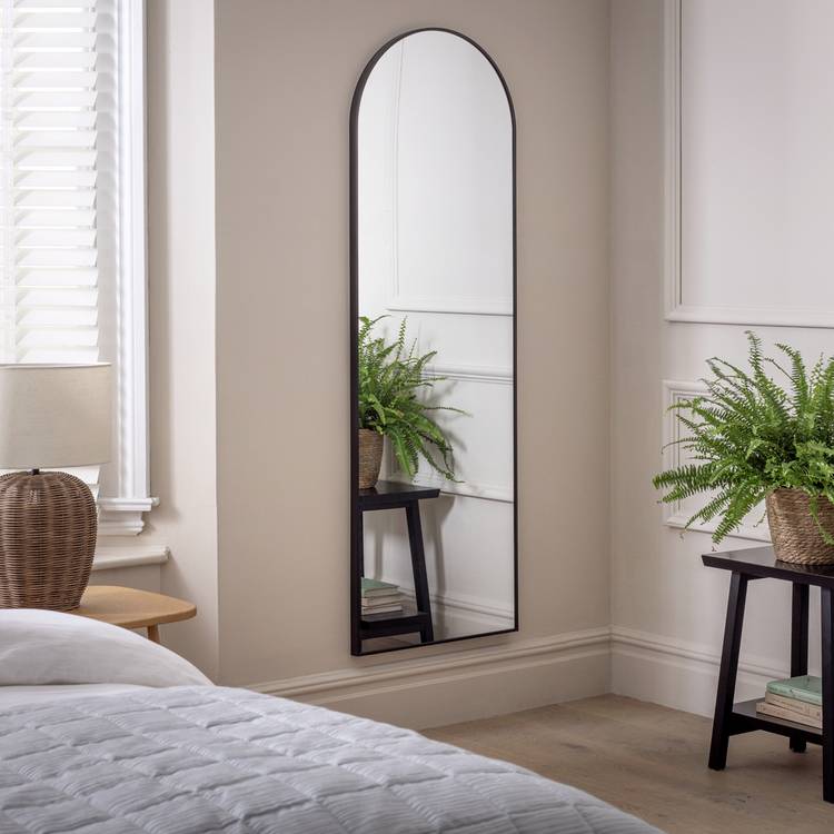 Habitat Black Full Length Arch Wall Mirror - 150x50cm 0