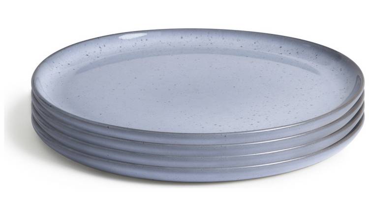 Buy Habitat Evora 4 Piece Stoneware Side Plates - Blue | Plates | Habitat