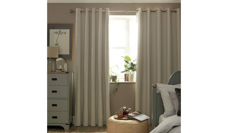 Habitat Blackout Plain Eyelet Curtains - Cream