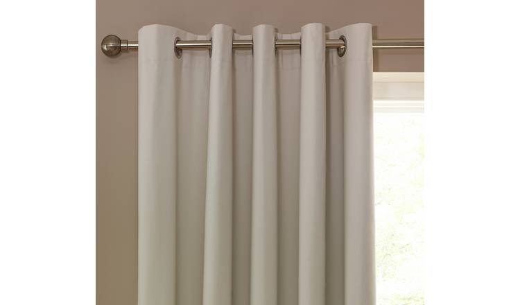 Habitat Blackout Plain Eyelet Curtains - Cream