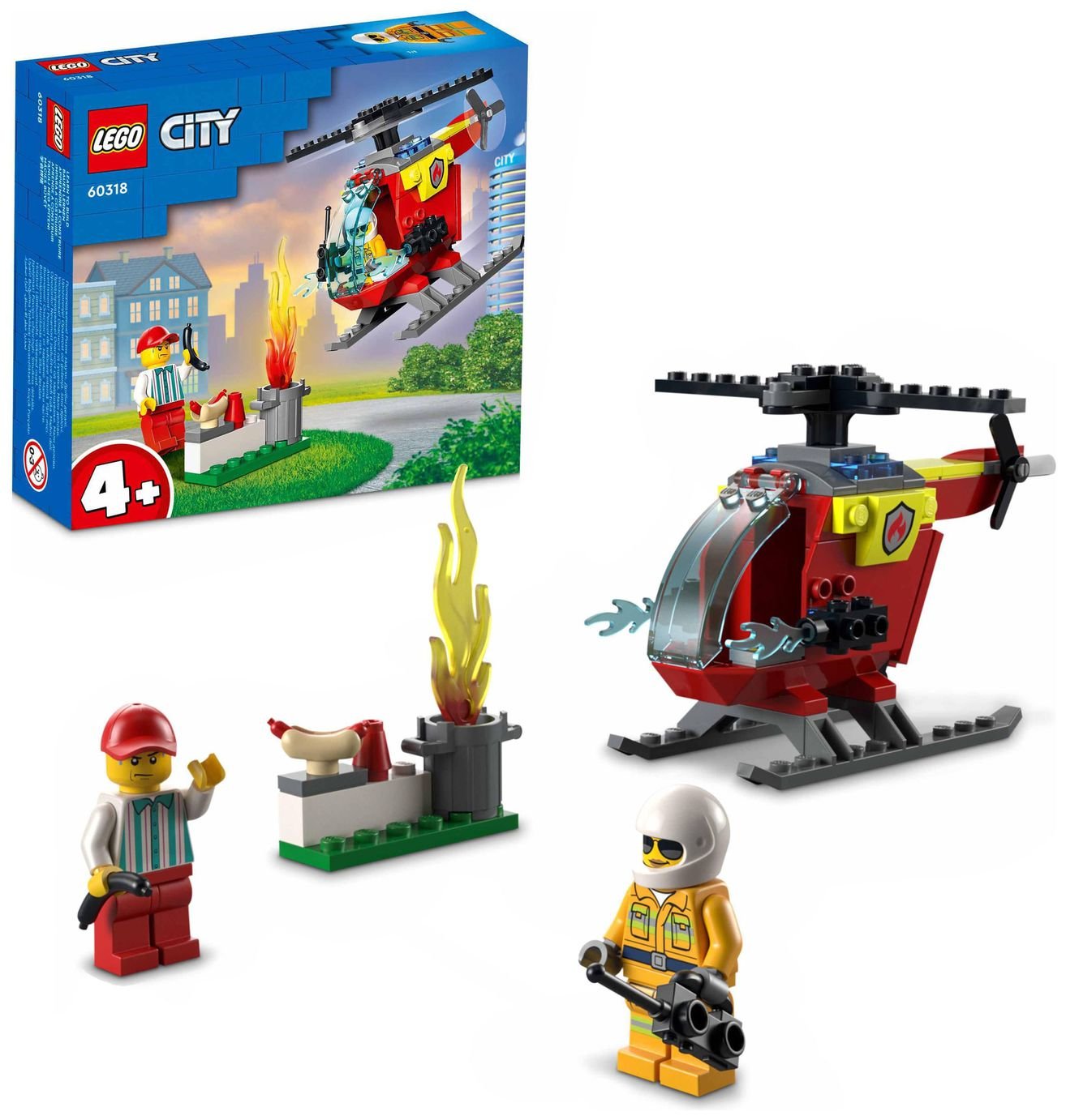 LEGO City Fire Helicopter Preschool Toy for Kids 4  60318