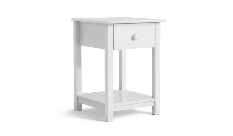 Small white bedside deals cabinet