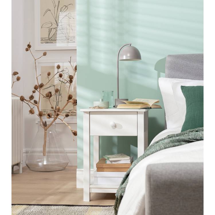 Argos Home Scandinavia 1 Drawer Bedside Table - White 0