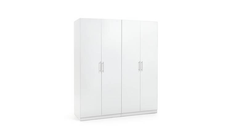 4 door white deals wardrobe