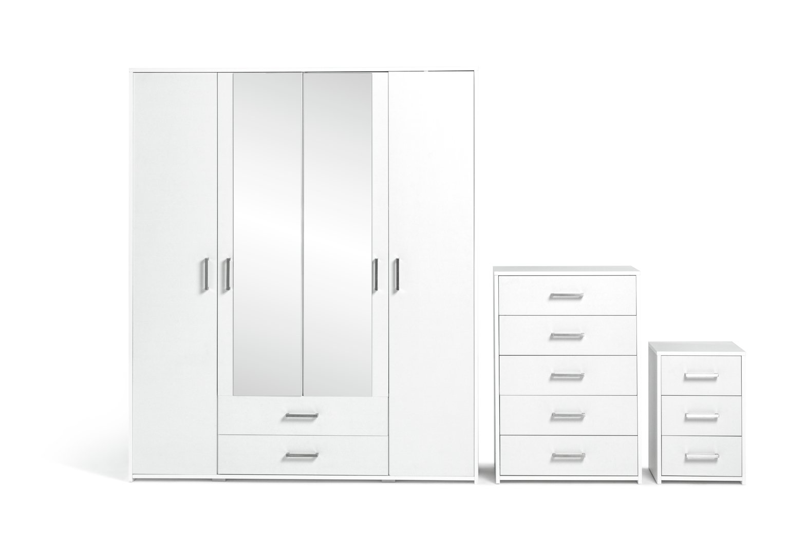 Argos Home Oslo 3 Piece 4 Door Wardrobe Set - White