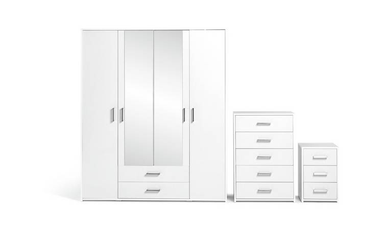 Argos Home Oslo 3 Piece 4 Door Wardrobe Set - White