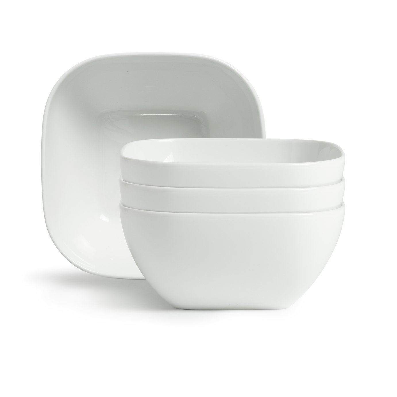 Habitat Riko Square 4 Piece Cereal Bowls White (9634790) Argos Price Tracker pricehistory