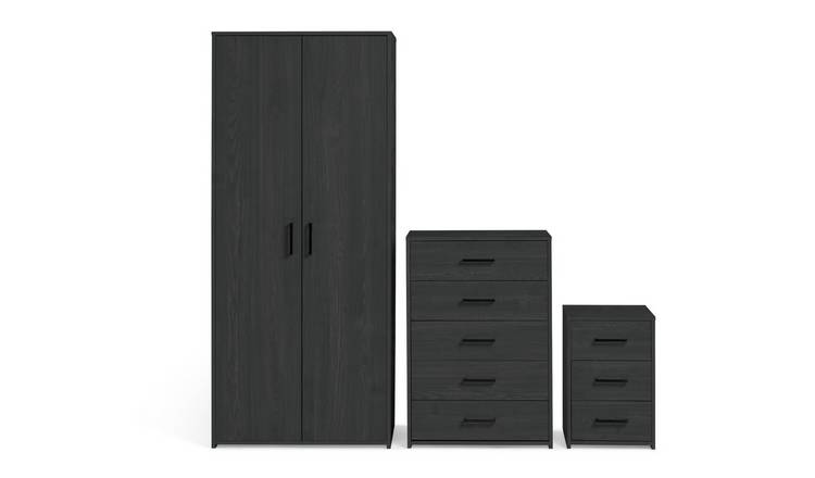 Argos black store wardrobe set