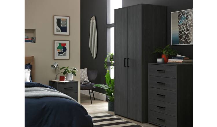Argos Home Oslo 3 Piece 2 Door Wardrobe Set-Black Oak Effect