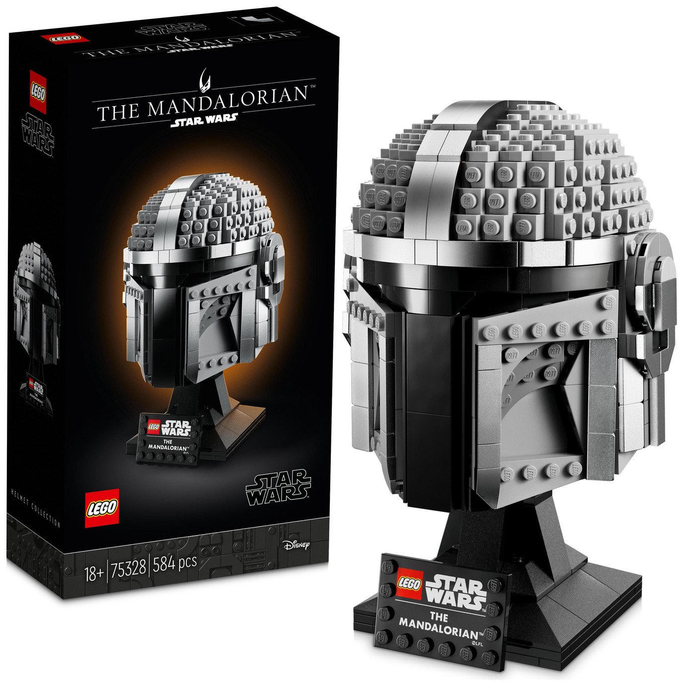 LEGO Star Wars The Mandalorian Helmet Model Adult Set 75328