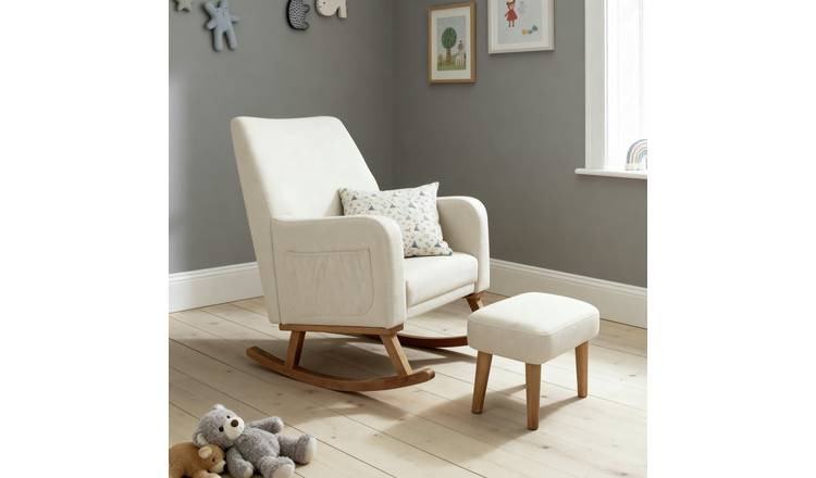 Babymore Callie Nursing Chair With Foot Stool - Ivory