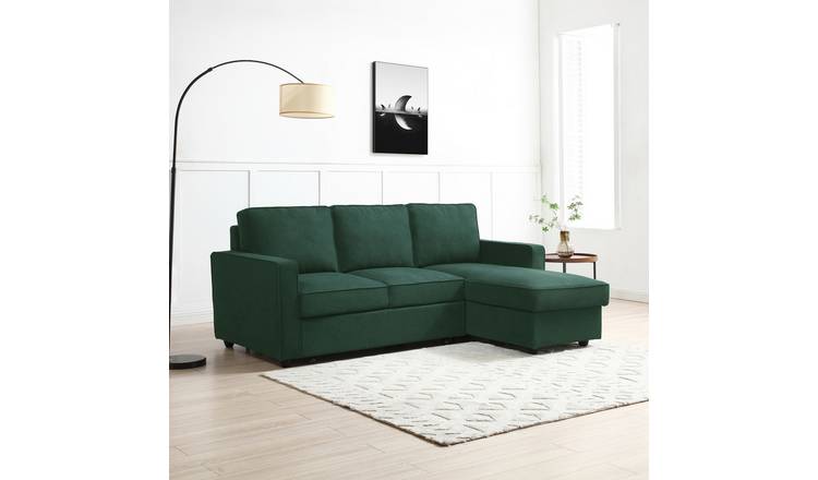Kyoto Noah Fabric Reversible Corner Sofa Bed - Green