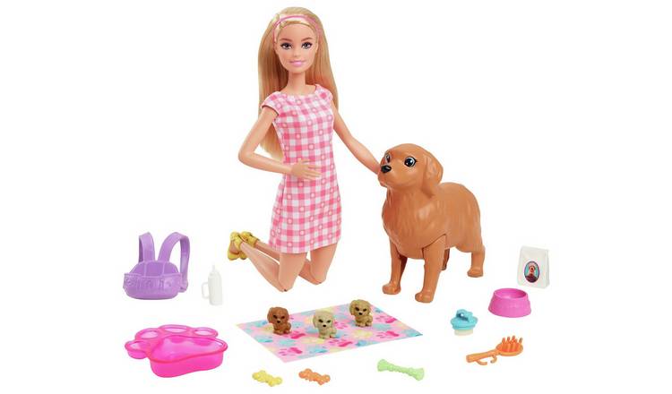 Barbie Newborn Pups Playset with Doll & Puppy Toys