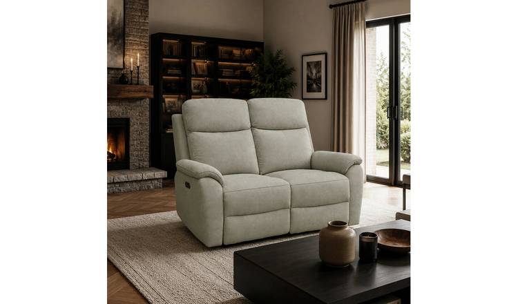Aspire Kingsmere Fabric 2 Seater Power Recliner Sofa - Grey