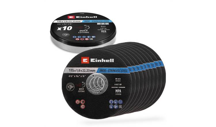 Einhell 10 Piece 115mm Angle Grinder Cutting Discs