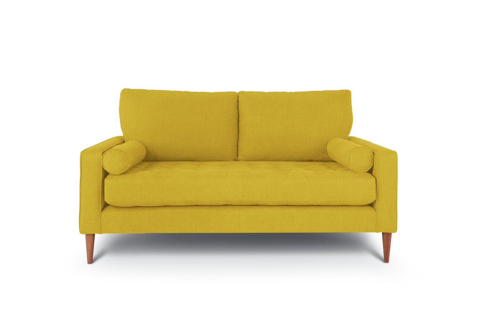 Habitat Hudson 3 Seater Velvet Sofa - Yellow