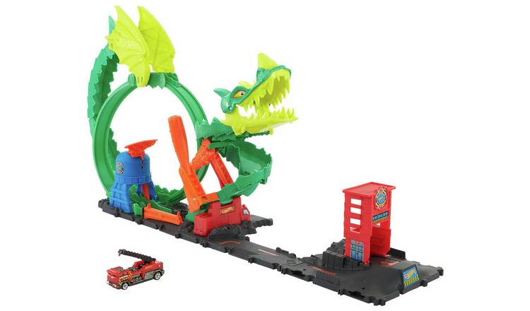 Hot Wheels Dragon Drive Firefight Playset and Car