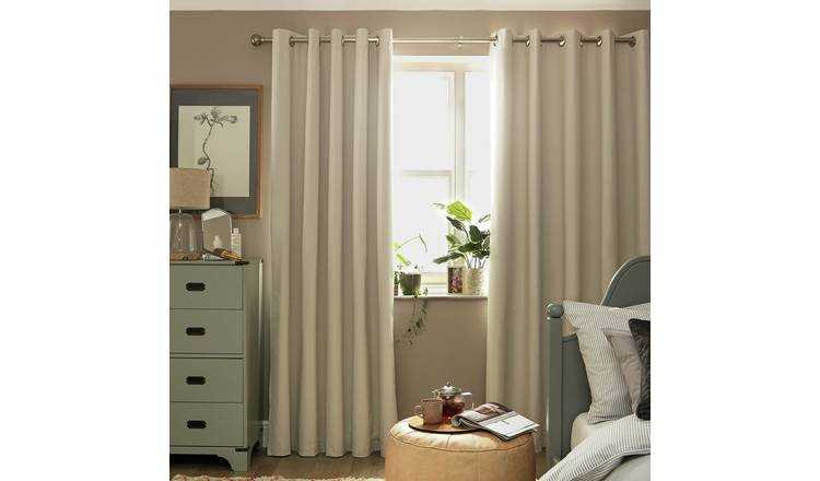Habitat Blackout Plain Eyelet Curtains - Cream