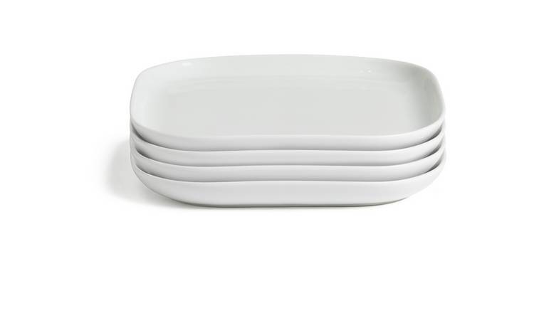 Buy Habitat Riko Square 4 Piece Side Plate White Plates Argos