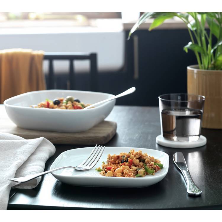 Habitat Riko Square 4 Piece Side Plate - White 0