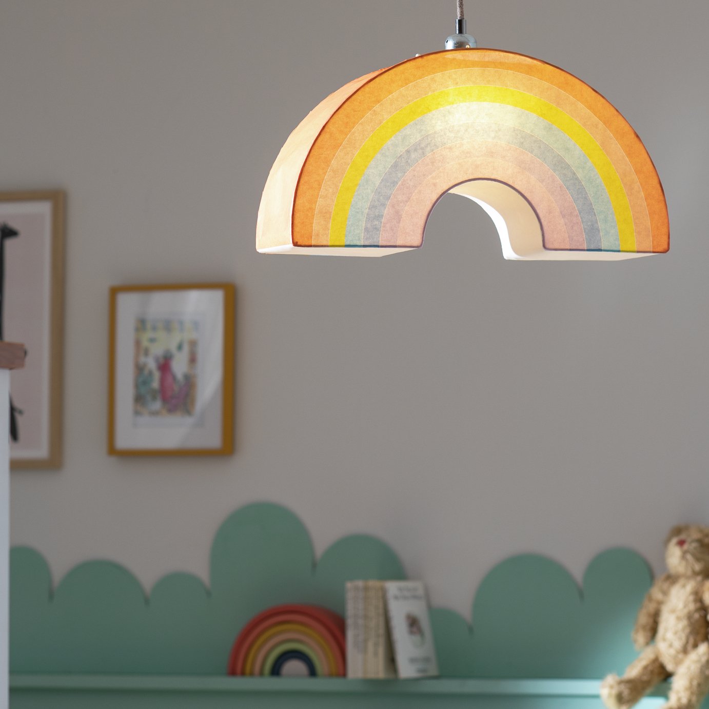 Habitat Kids Rainbow Paper Shade - Multicoloured