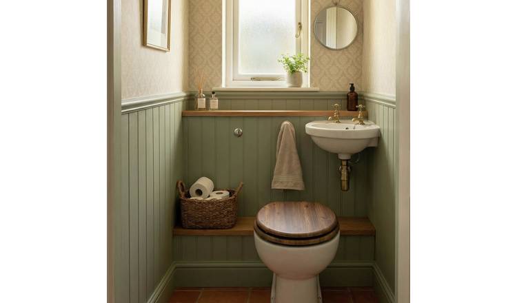 Aqualona Moulded Wood Soft Close Toilet Seat - Dark Oak