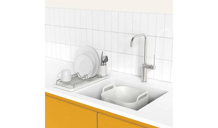 ReBorn 2 Piece Washing Up Bowl and Compact Draining Rack - Stone