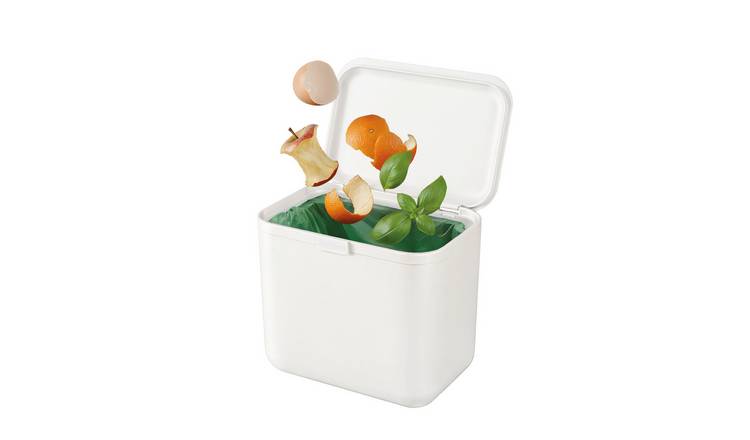 ReBorn 5 Litre Kitchen Food Waste Bin - White