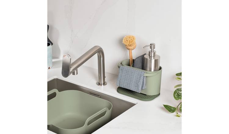 ReBorn 2 Piece Washing Up Bowl and Sink Tidy Set - Sage Green