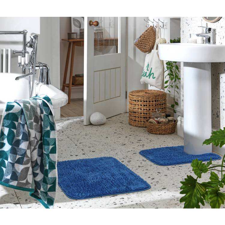 Argos Home Tufted Bath & Pedestal Mat Set - Powder Blue 0