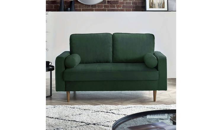 Julian Bowen Henley Velvet 2 Seater Sofa - Green
