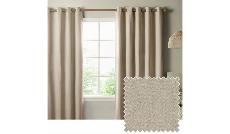 Furn Ultimate Blackout Eyelet Curtains - Natural - 168x229cm