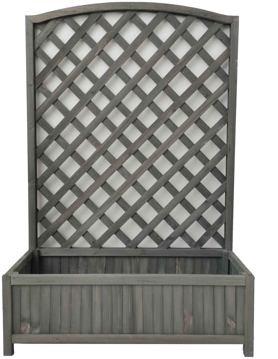 Large Lattice Wooden Planter - Grey