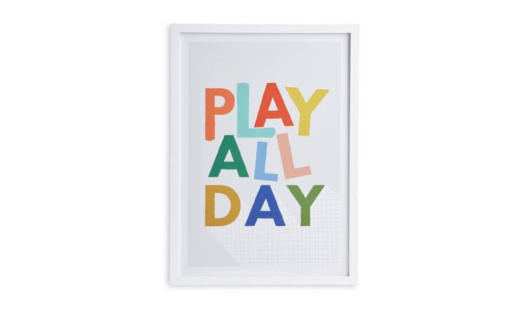 Buy Habitat Kids Play Slogan Framed Wall Art 31x43cm Wall art and
