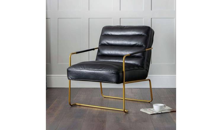 Julian Bowen Giorgio Faux Leather Accent Chair - Black