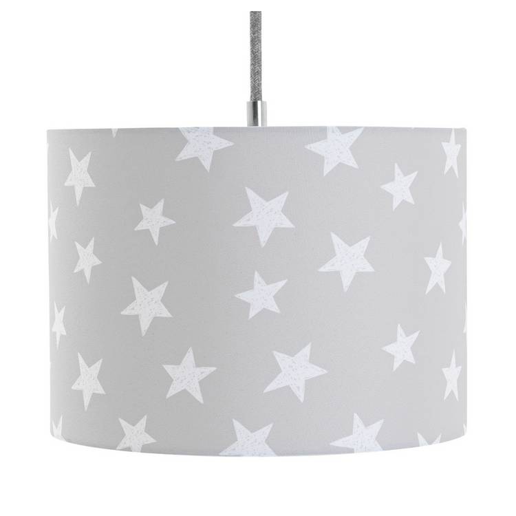 Argos Home Little Star Print Drum Lamp Shade - Grey 0