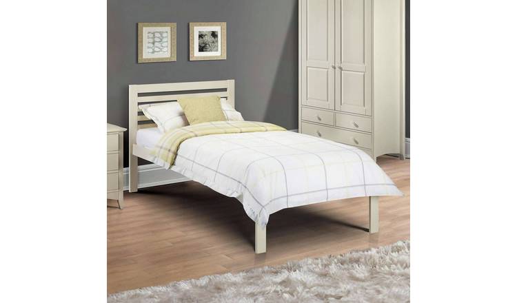 Julian Bowen Slocum  Solid Pine Single Bedframe - White