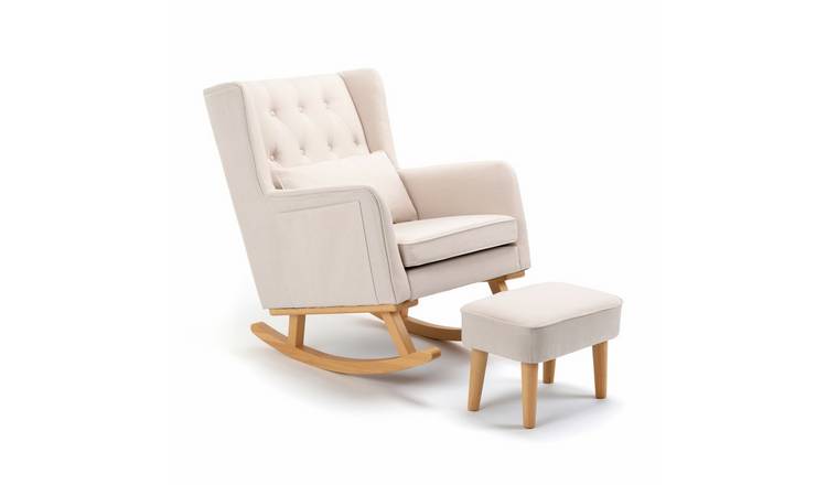 Babymore Lux Rocking Chair With Foot Stool - Cream
