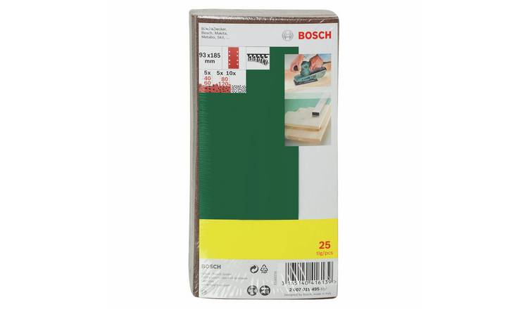 Bosch 93 x 185mm Orbital Sanding Sheets - Pack of 25