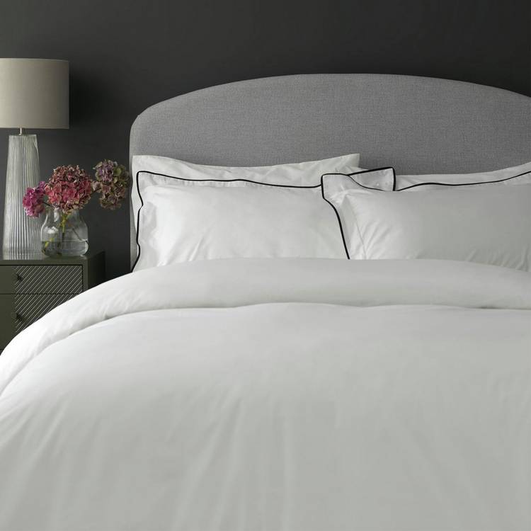 Habitat Cotton 200TC Oxford Edge White Bedding Set - Double 0