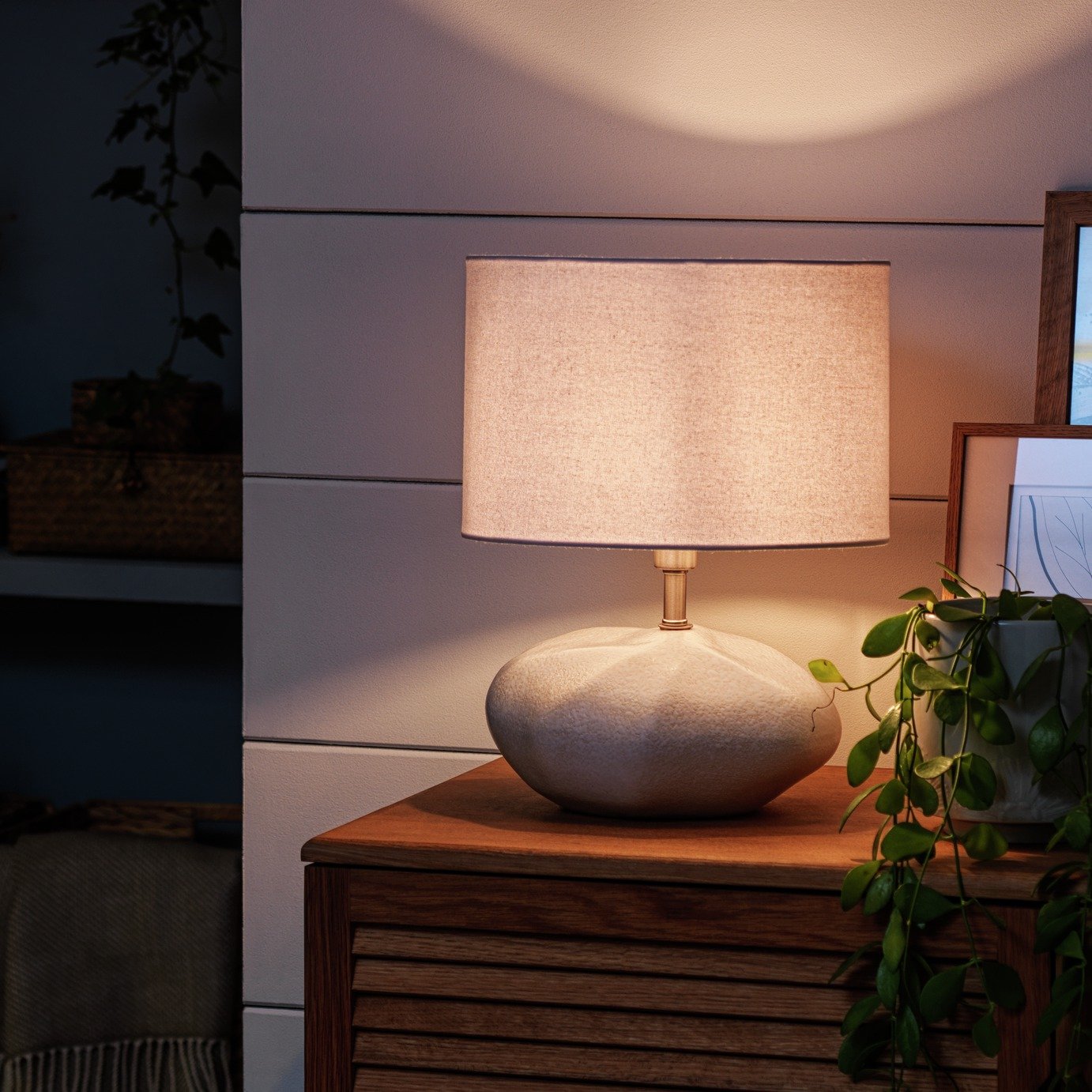 Habitat Ima Pebble Table Lamp - White