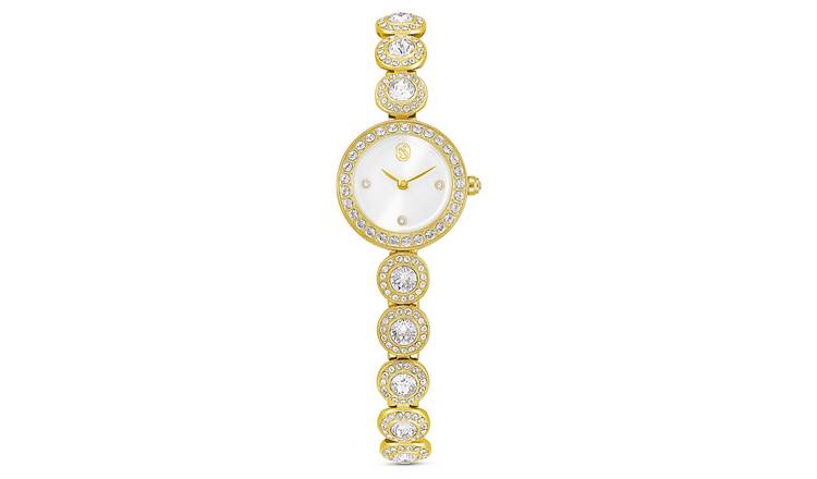 Swarovski Una Angelic Gold Tone White Dial Stainless Steel Watch
