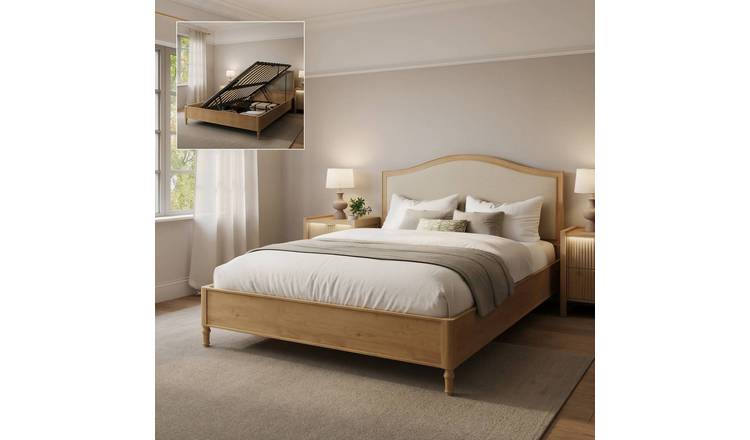 XR Living Emy King Size Side Lift Ottoman Bed Frame - Oak