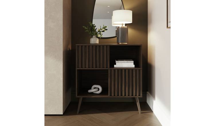 GFW Louvered 2 Door Sideboard - Walnut Effect