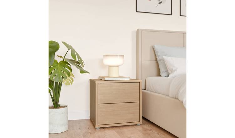 Furniture To Go Alice Springs 2 Drawer Bedside Table - Light Wood